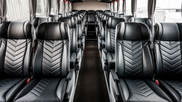 50 passenger charter bus inside el monte