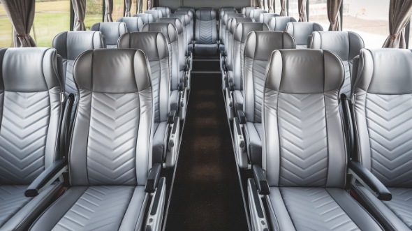 56 passenger charter bus interior view