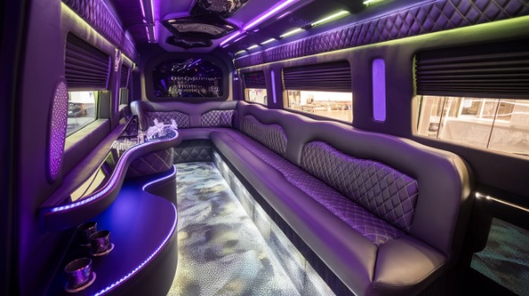 el monte sprinter limo rental inside