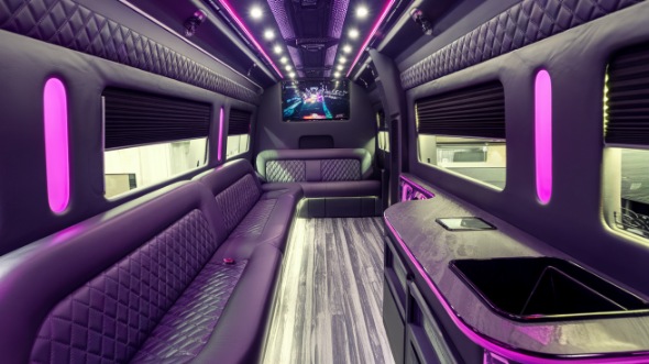 el monte sprinter limo rental interior